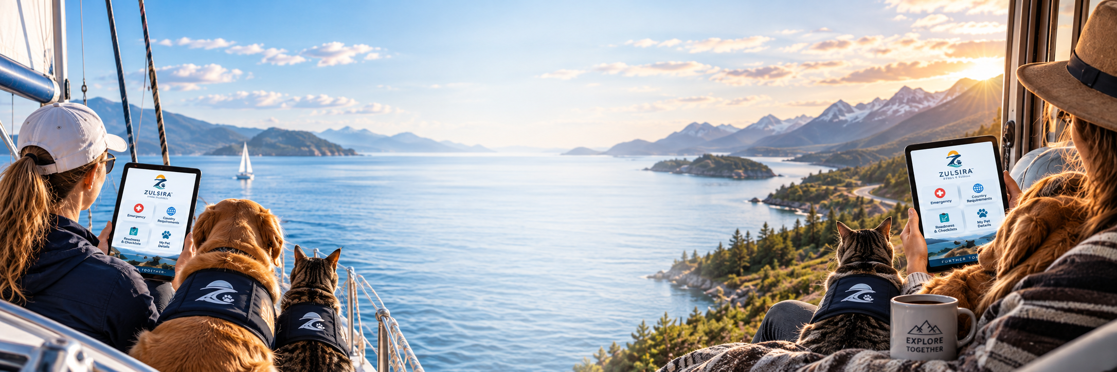 ZULSIRA pet travel app for sailing and overland travel